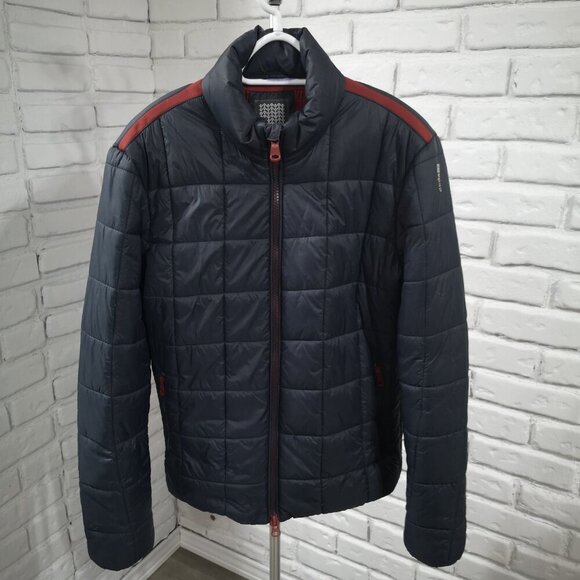 Geox Respira Men's Size 40 Navy Full Zip Lightweight Puffy Jacket - Picture 1 of 16